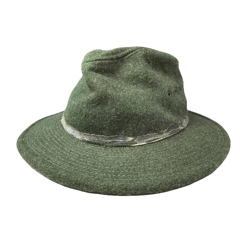 Vintage Filson Wool Packer Fedora Hat Mens Forest Green Made in USA 4d